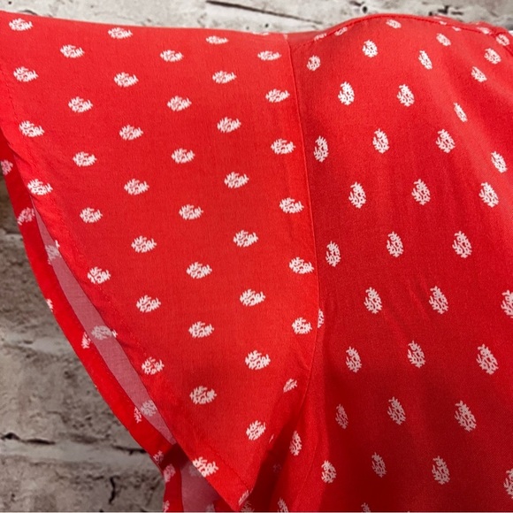 Gap Coral Geometric Print Rayon Short Sleeve Dress - Picture 3 of 9